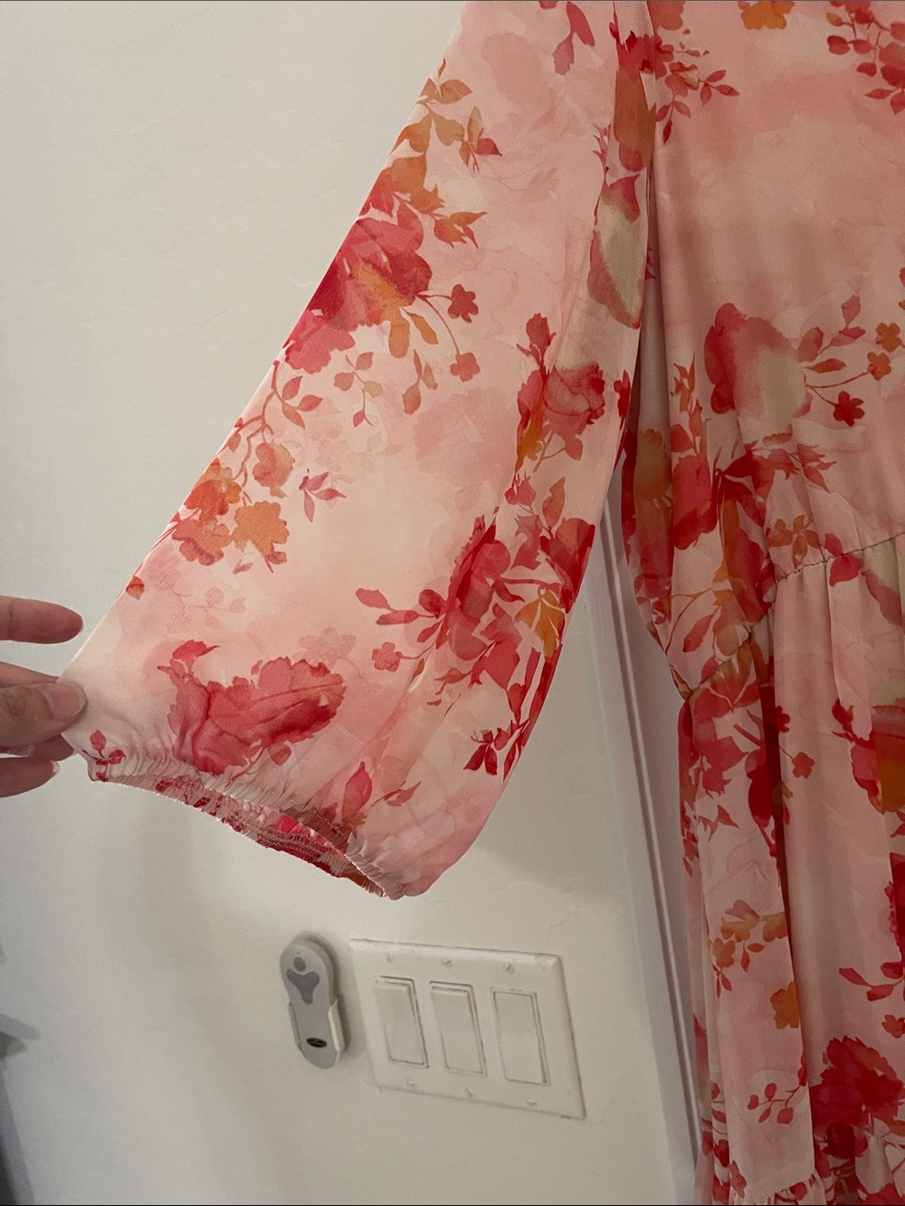 Maison Tara Pink and Coral Floral Maxi Dress - Picture 4 of 4